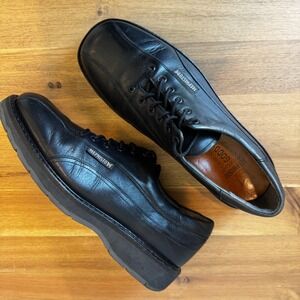 Mephisto Air Relax Match Men 8 Black Leather Walking Shoes Lace Up Made Portugal